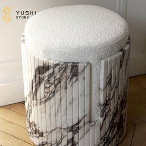 YUSHI moderno Natural piedra estriada personalizable Calacatta Viola mármol <span class=keywords><strong>Dolce</strong></span> taburete muebles para el hogar para sala de estar Hotel para Villa - Product Image 5