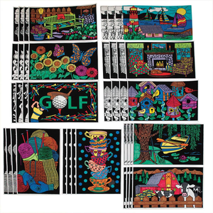 Fournitures d'artisanat d'art de Noël amusantes <span class=keywords><strong>feutre</strong></span> noir <span class=keywords><strong>mandala</strong></span> personnalisé velours flou affiche de coloriage pour adultes et enfants - Product Image 3