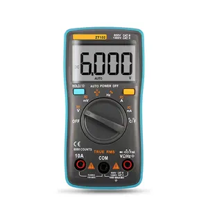 ZT102 Multimeter Digital Presisi Tinggi, Rentang Otomatis 6000 Hitungan Backlit AC Ammeter Voltmeter Penguji Suhu