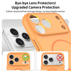 Funda Protectora de Lente de Cobertura Total para iPhone 18 17 Pro Max, Color Naranja Mate, Tacto Suave, Carga Inalámbrica, Magnética - Product Image 4