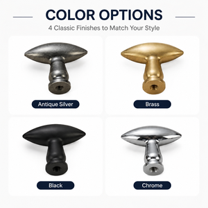 KOPPALIVE Antique <strong>Silver</strong> Solid Brass Cabinet Pulls Oval Brushed Gold <strong>Drawer</strong> <strong>Knobs</strong> for Vintage Wardrobe, Kitchen Hardware - Product Image 4