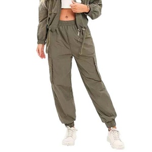 Pantalones Cargo Casuales para Mujer, de Cintura Alta, con Cordón Ajustable, para Actividades al Aire Libre, con Bolsillos, Estilo Jogger, Pierna Recta - Product Image 2