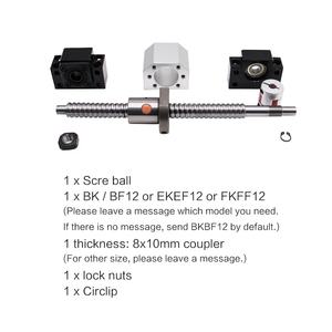 HLTNC 5mm jeu de vis à billes en acier SFU1605 avec écrou à billes simple BKBF12 boîtier d'écrou d'accouplement pour CNC peut personnaliser - Product Image 5