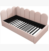 Modernes Holz-Doppelbett/Queensize-Bett mit Stauraum und Regalen, Platzsparendes Umweltfreundliches Rosa Schlafzimmer-Apartment-Bett