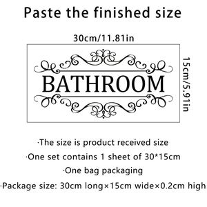 Autocollants muraux en PVC pour salle de bain, design logo anglais, autocollants adhésifs pour portes et murs, imperméables, décoration intérieure, OEM personnalisé - Product Image 3