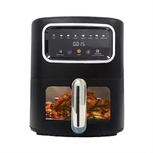 Wholesale Price 8L/10L LCD Smart Air Fryer Food Cooking Oven Color Screen Air Fryer with Glass Window