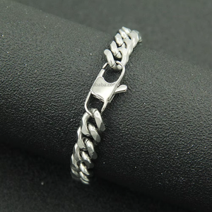 Simple <b>Titanium</b> Steel Necklace, Street Hip-hop Six-sided Grinding <b>Chain</b> Hipster Jewelry Side Cuban <b>Chain</b> 9mm Tanjing Fashion - Product Image 3