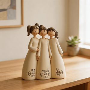 Sculpture en résine personnalisée pour table de chevet, trois sœurs, ornement décoratif. - Product Image 4