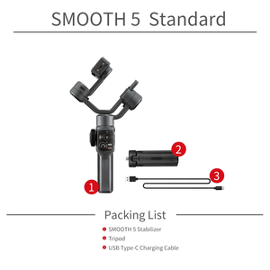 Estabilizador Original para <span class=keywords><strong>Zhiyun</strong></span> Gimbal <span class=keywords><strong>Smooth</strong></span> <span class=keywords><strong>5</strong></span>, <span class=keywords><strong>Combo</strong></span> <span class=keywords><strong>Smooth</strong></span> <span class=keywords><strong>5</strong></span> para Teléfono Inteligente, Estabilizador de Mano de 3 Ejes - Product Image 5