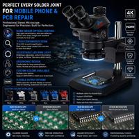 Nouveau style Microscope stéréo zoom trinoculaire 7X-50X à focale simultanée pour réparation de PCB et soudure