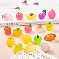 Sayuran dan Buah Miniatur 3D Resin Dekoratif, Kerajinan DIY, Ornamen Lanskap Mini, Akuarium, Taman Peri, Terarium