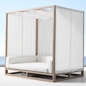 Cama Solar de Alta Calidad para Exteriores con Toldo de Teca y Refugio para el Sol - Product Image 4