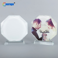 Octogone en forme de décoration en cristal de sublimation cadre pour l'impression de transfert BSJ-26C