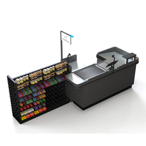 Comptoir de caisse combiné avec étagère d'exposition frontale et convoyeur électrique de haute qualité - Product Image 5