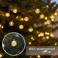 Guirlandes solaires YN Starlight, 8 modes, LED, globe en cristal PVC, rechargeables, étanches IP65, décoration de Noël pour l'intérieur et l'extérieur
