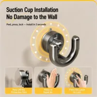 Plastic zuignap slippershouder, boorloze wandmontage schoenhanger, ruimtebesparend voor badkamer & keuken, slippersrek voor de douche