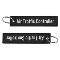 Porte-clés promotionnel double face personnalisé brodé sur le thème de l'aviation