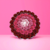 Lovebay Saint Valentin Cadeau de fête des mères Fleurs préservées éternelles Roses de longue durée Rose éternelle préservée dans une boîte ronde