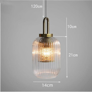 Dropshipping Shopify Modern Minimalist <b>Pumpkin</b> Glass Pendant Light Adjustable Clear Striped Glass Hanging Lamp Ambient <b>Decor</b> Lig - Product Image 3