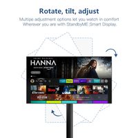 32 Inch Rechargeable Portable Smart Screen on Wheels, Moveable Android TV with Touch Display, Wireless Monitor for Gym