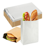 Sac à emporter en kraft doublé de papier aluminium anti-graisse imprimé sur mesure pour l'emballage de poulet frit, de hot-dogs et de barbecue