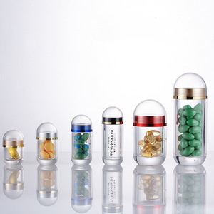 Lege transparante PS acryl <span class=keywords><strong>plastic</strong></span> medicijn pil capsule fles voor farmaceutische tablet saffraan poeder verpakking pot - Product Image 1