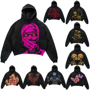 Punk Design Harajuku Streetwear Y2 Large Hooded <strong>Gothic</strong> Hip Hop Long Sleeve Winter <strong>Jacket</strong> for Men and Women Loose Fit - Product Image 3