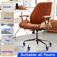 VIMA Roulettes de chaise de bureau pivotantes bleues de 2, 2,5 et 3 pouces avec frein fileté, en polyuréthane (PU) transparent, tige de verrouillage en polypropylène, double roulement à billes
