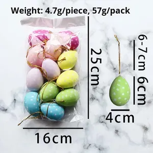 Ensemble de 12 ou 24 œufs de <span class=keywords><strong>Pâques</strong></span> réalistes en coquille d'œuf de 6 cm, en sachet, pour la peinture en kiosque de <span class=keywords><strong>maternelle</strong></span>, jouets peints à la main - Product Image 6