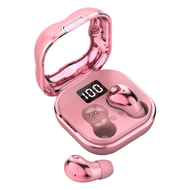 Compact Mini Earphones Wireless Sleep Earphones High Aesthetic Value with Digital Display Electroplated Earphones