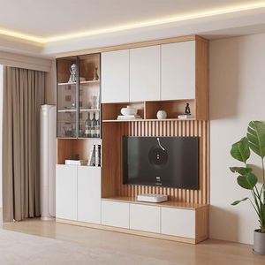 Motorized <b>TV</b> Lift Cabinet Modern Luxury <b>Wall</b> Mounted <b>Floating</b> Design Wooden Living Room <b>Unit</b> - Product Image 2