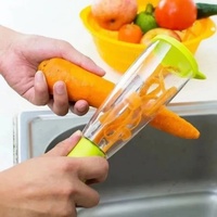 Creatieve keukenaccessoires van plastic en roestvrij staal, multifunctionele huishoudelijke opberg- en fruit- en groenteschiller voor huishoudelijk gebruik