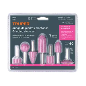 BOX 6 Set di 7 pietre abrasive montate, gambo da 1/4 di pollice, uso generale, TRUPER - Product Image 3
