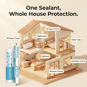 Sellador de Silicona Higiénico, Resistente al Moho, Fácil de Limpiar, Especializado en Color Negro para Cocina, Baño, Baños Públicos y Vestuarios - Product Image 6