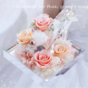 Zapatos de Cristal de Cenicienta con Flores Eternas Hechos a Mano para el Día de Navidad y el Día de la Madre, Regalo para Enamorados, Amigas y Novias - Product Image 5