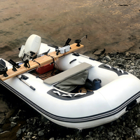 Bateau de pêche gonflable en PVC et aluminium, kayak de rivière, bateau pneumatique, ponton, moteur hors-bord en option