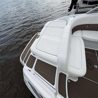 Tapis de pont en mousse EVA imitation teck pour plateforme de bain et cockpit de bateau Cobalt 222 2008, style SeaDek MarineMat Gatorstep, auto-adhésif