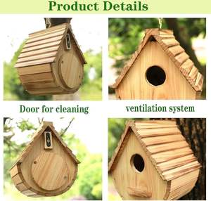 Casa para Pájaros de Madera Natural de Calidad Garantizada, Diseño Artesanal para Azulejos, Pinzones y Cardenales, Casa para Pájaros Colgante para Observación en Jardín Exterior - Product Image 6