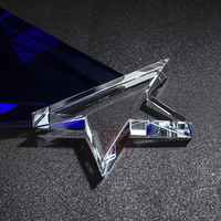 Trophée étoile en cristal gravé à la main, tendance mode, récompenses vierges avec boîte cadeau pour récompense de fin d'année de l'entreprise, souvenir