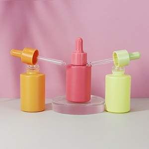 Matte pink Color <b>Flat</b> Shoulder Serum 1oz Bottles 30ml Essential Oil Glass Dropper Bottles - Product Image 2