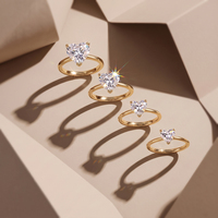 Bague en or massif 14 carats avec diamant de laboratoire LBR31, taille cœur, 1,08 carat, cadeau d'anniversaire pour femme, fiançailles, mariage, bijoux fins