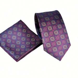 Conjunto de Tres Piezas de Jacquard para Hombre, Corbata Cuadrada, Gemelos, Accesorio de Vestir Profesional para Negocios, Corbata Nueva de 8 cm - Product Image 5