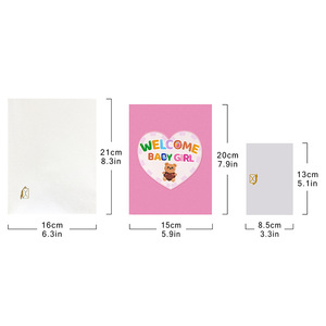 Creatieve papieren lasergesneden 3D-wenskaarten voor pasgeborenen, gevouwen, welkom baby jongen/meisje, 3D pop-up wenskaarten cadeau - Product Image 5