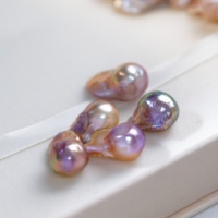 Perles d'eau douce naturelles de qualité AAA, baroques, en forme de queue de poisson, blanches, lueur violette, perles en vrac pour la fabrication de bijoux