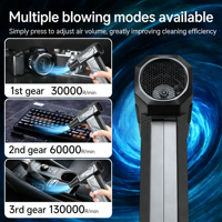 Ventilateur turbo sans fil haute vitesse 130000 tr/min avec batterie 6000 mAh, puissance 160 W et 3 niveaux de vent réglables