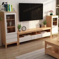 Meuble TV en bois massif personnalisable avec rangement pour salon, prix de gros direct usine, idéal pour hôtels modernes
