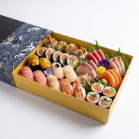 Boîtes à emporter pour sushis écologiques, personnalisées, en papier artistique pliable, imprimées, de qualité supérieure