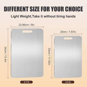 Planche à découper en acier inoxydable de qualité alimentaire antiadhésive en titane pour la cuisine, la viande, les fruits et les légumes - Product Image 2