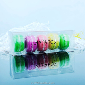 Custom Biodegradable PET 5 pcs macaroon clear blister clamshell without buckles macarons packaging Box