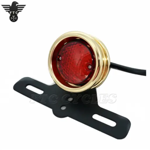 Classic Retro Plating Copper LED Motorcycle Tail Light for Cafe Racer